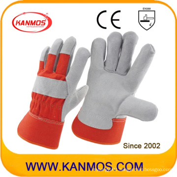 Red Industrial Cow Split Leather Hand Safety Work Gloves (110092)